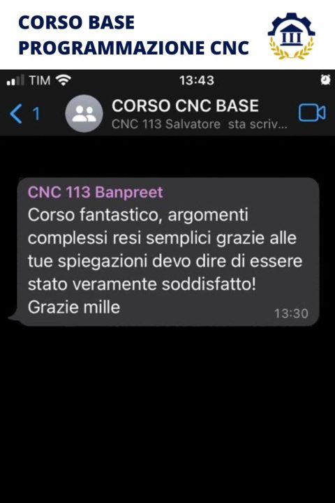 Testimonianza Banpreet Singh - CORSO BASE PROGRAMMAZIONE CNC