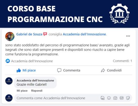 Testimonianza Gabriel de Souza - CORSO BASE PROGRAMMAZIONE CNC